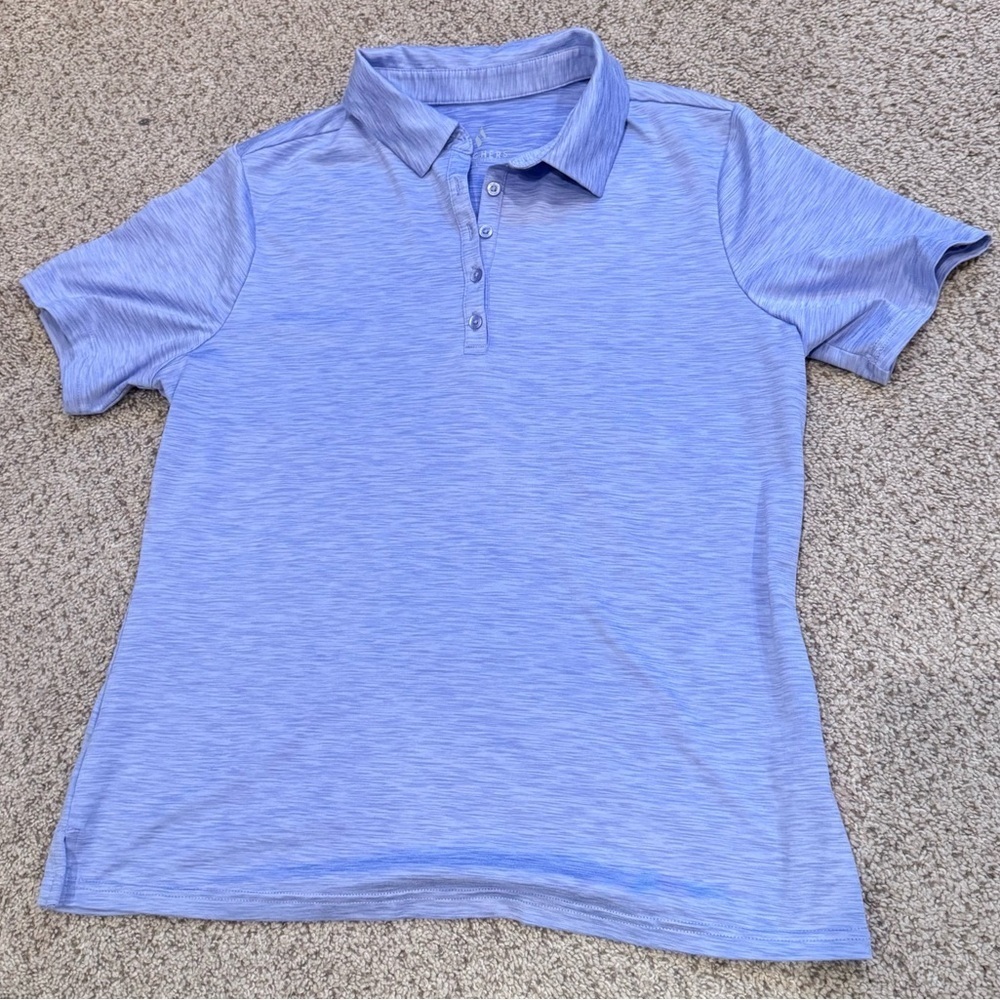 Skechers Womens Blue Golf Tennis Polo Shirt L Athleisure Sporty Coastal Casual
